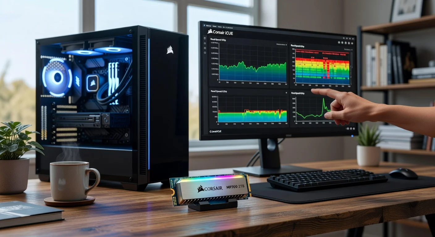 Corsair MP700 2TB NVMe SSD - side profile