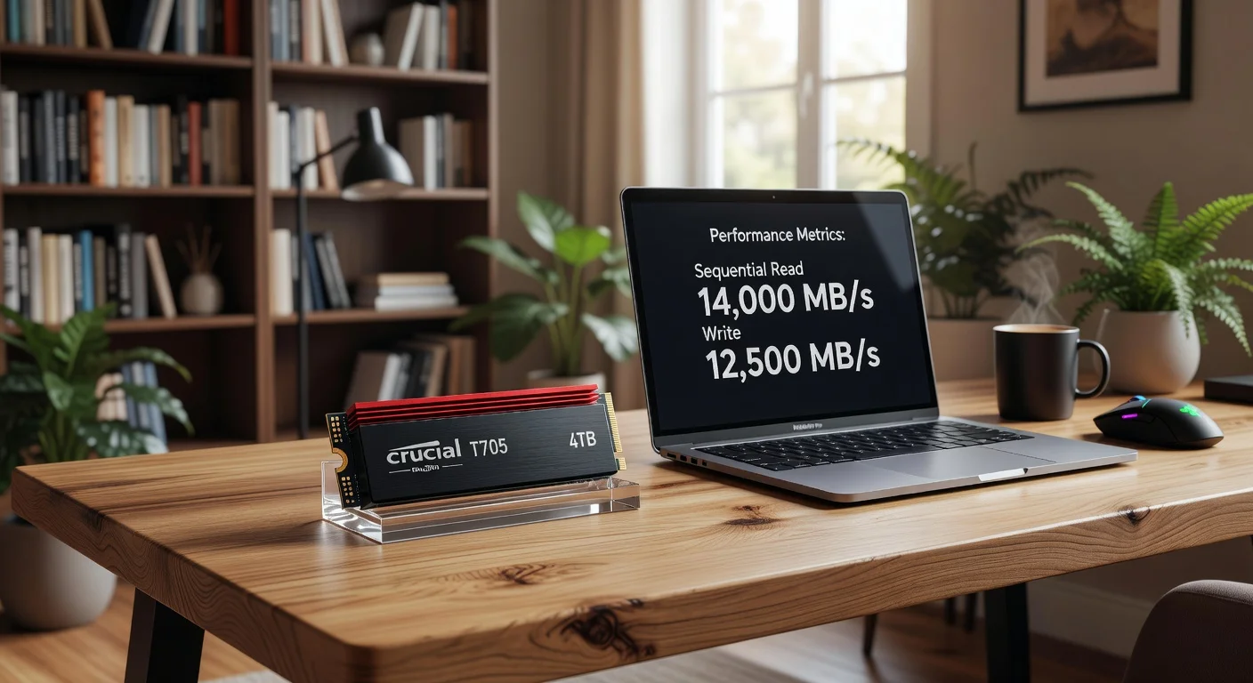 Crucial T705 4TB Gen 5 SSD - in-use shot