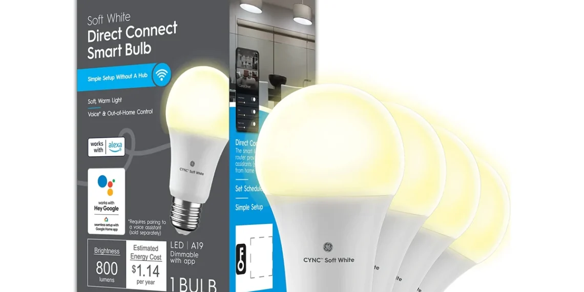 GE Cync A19 Smart LED Bulb — official Amazon product image