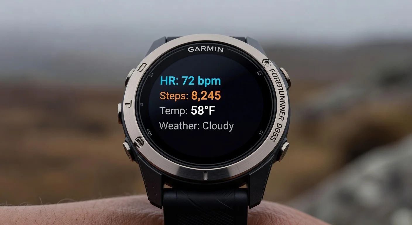 Garmin Forerunner 965S - detail closeup