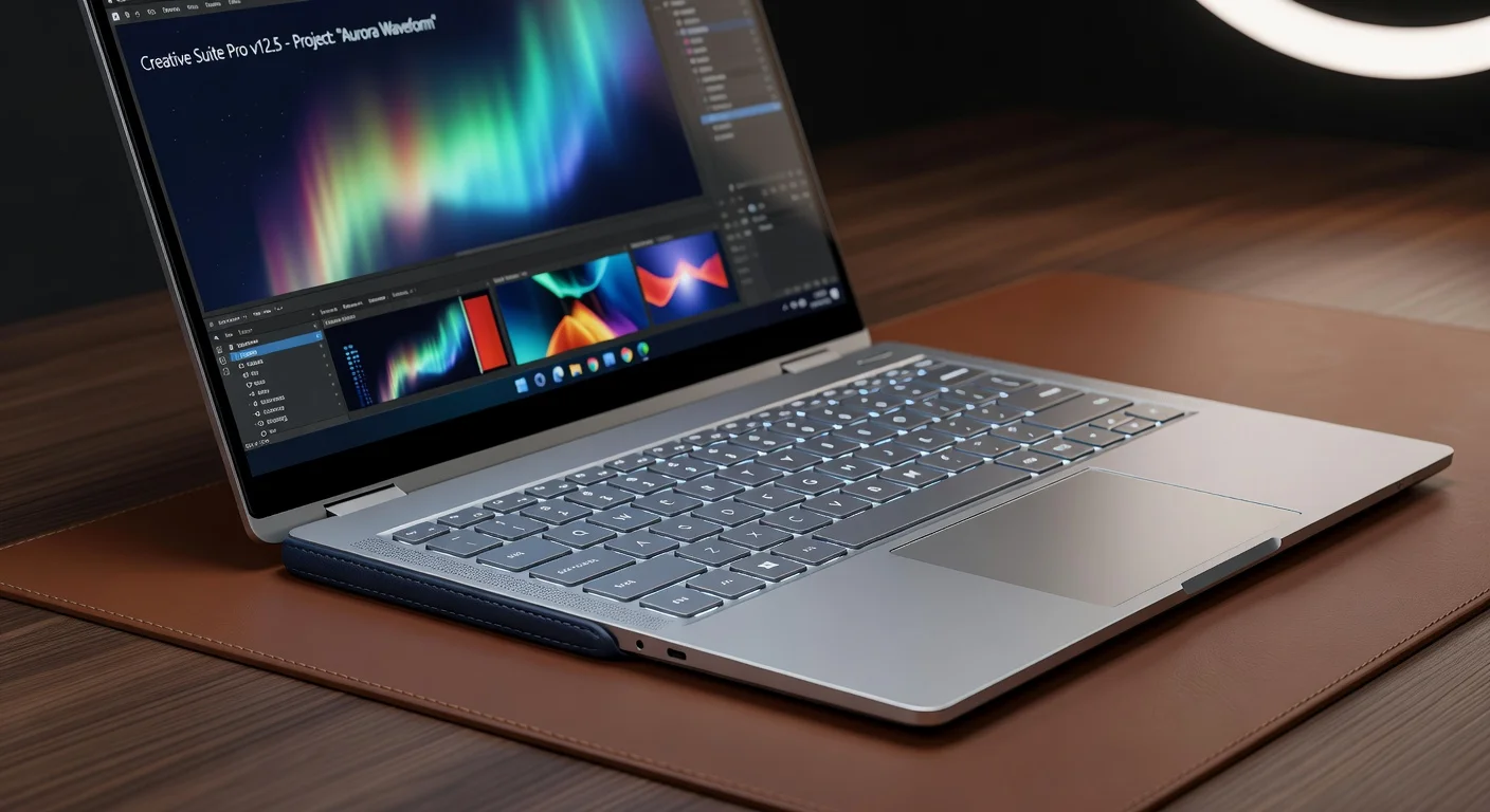 HP Spectre x360 14 (2026 Update) - detail closeup HP Spectre x360 14 (2026 Update) - detail closeup