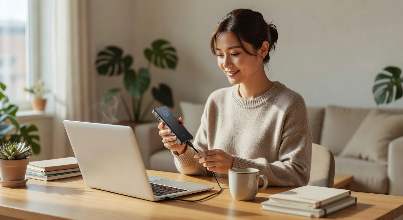 INIU Portable Charger 10000mAh - in-use shot