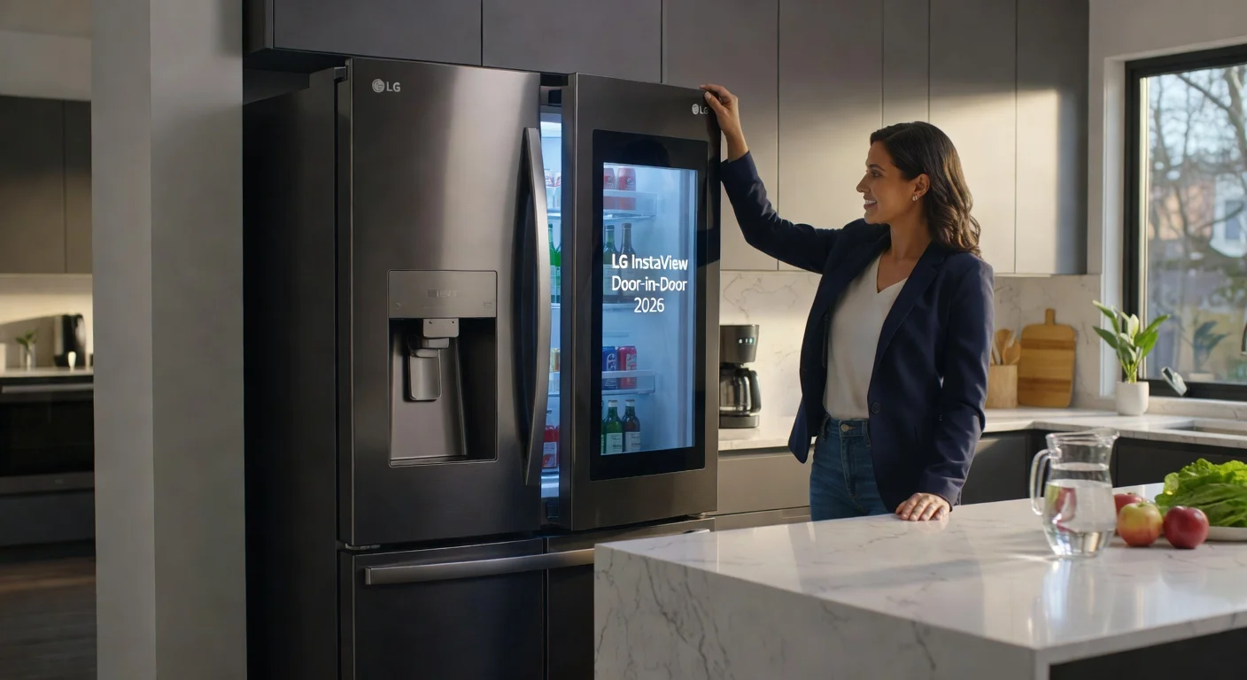 LG InstaView Door-in-Door Refrigerator 2026 - detail closeup
