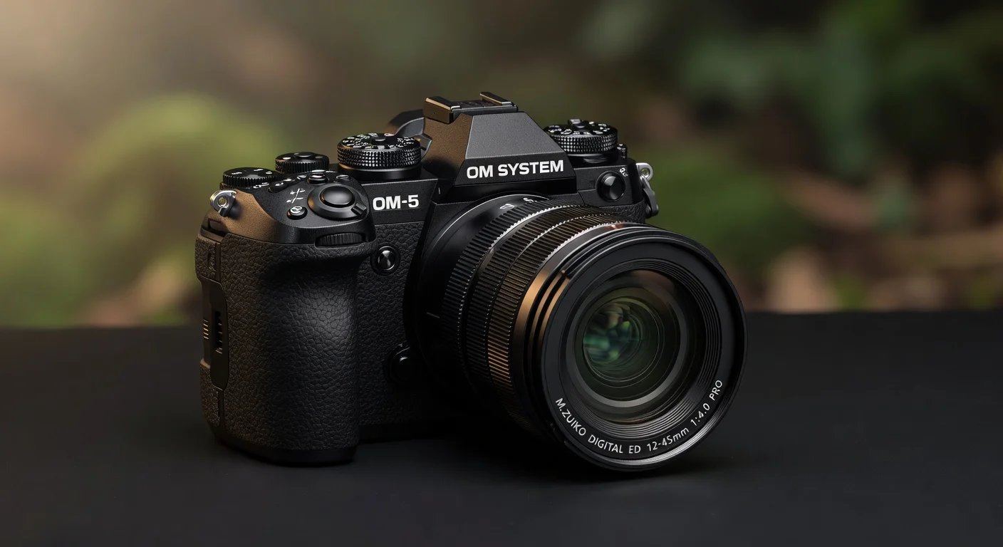 OM System OM-5 Pro - detail closeup OM System OM-5 Pro - detail closeup