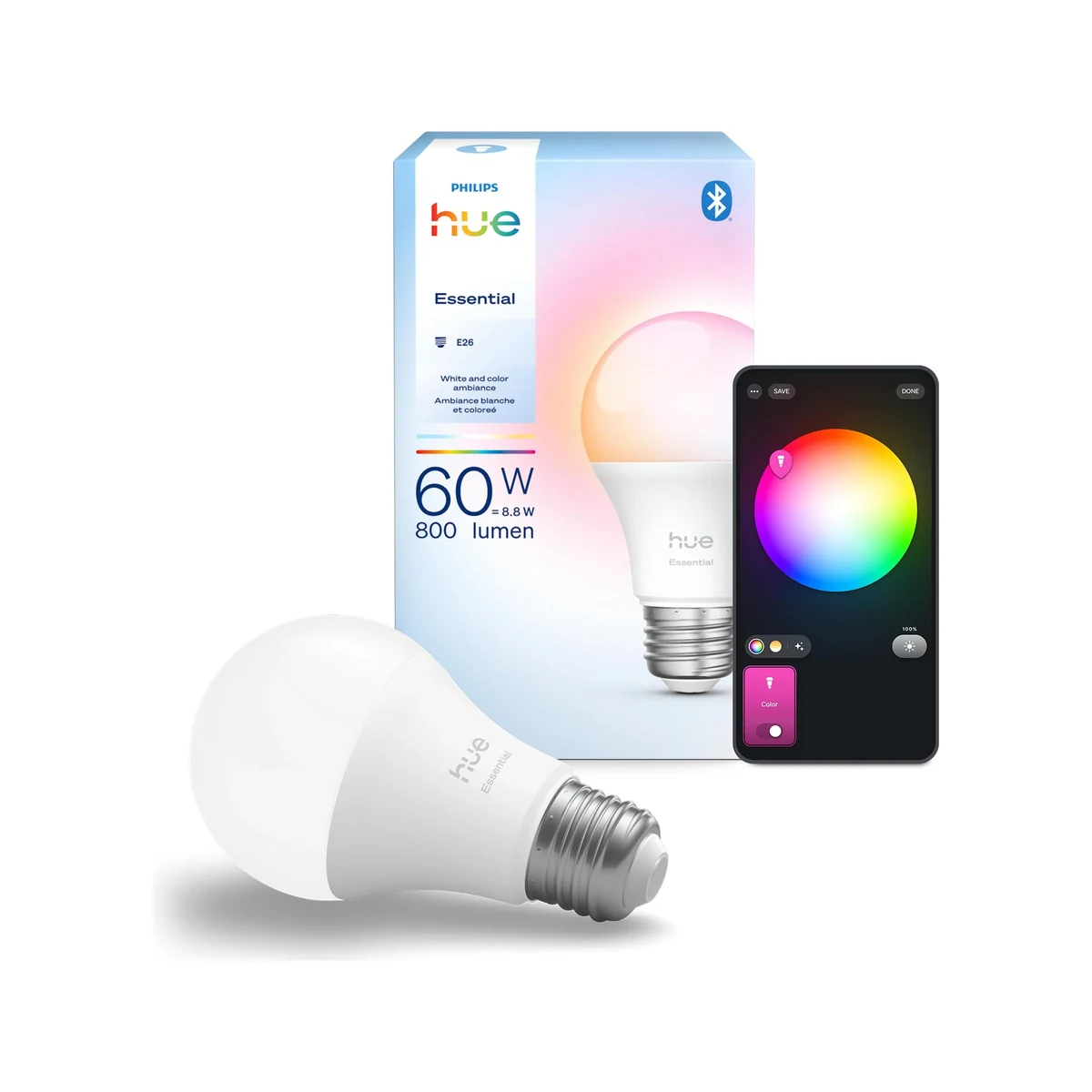 Philips Hue White and Color Ambiance A19 — Amazon gallery image 1