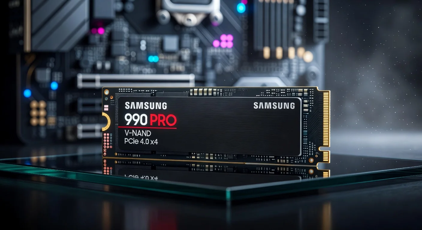 Samsung 990 PRO 4TB NVMe SSD - side profile Samsung 990 PRO 4TB NVMe SSD - side profile