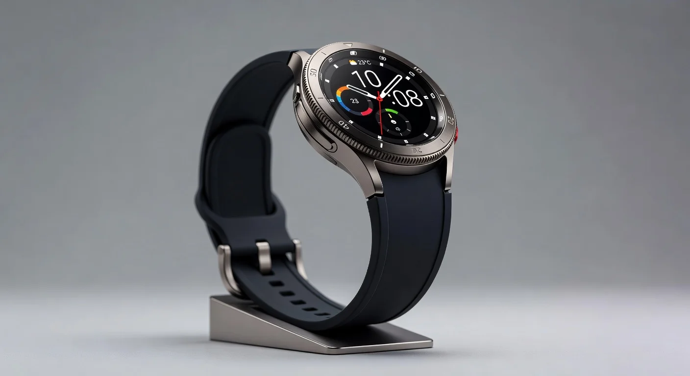Samsung Galaxy Watch 8 - side profile Samsung Galaxy Watch 8 - side profile