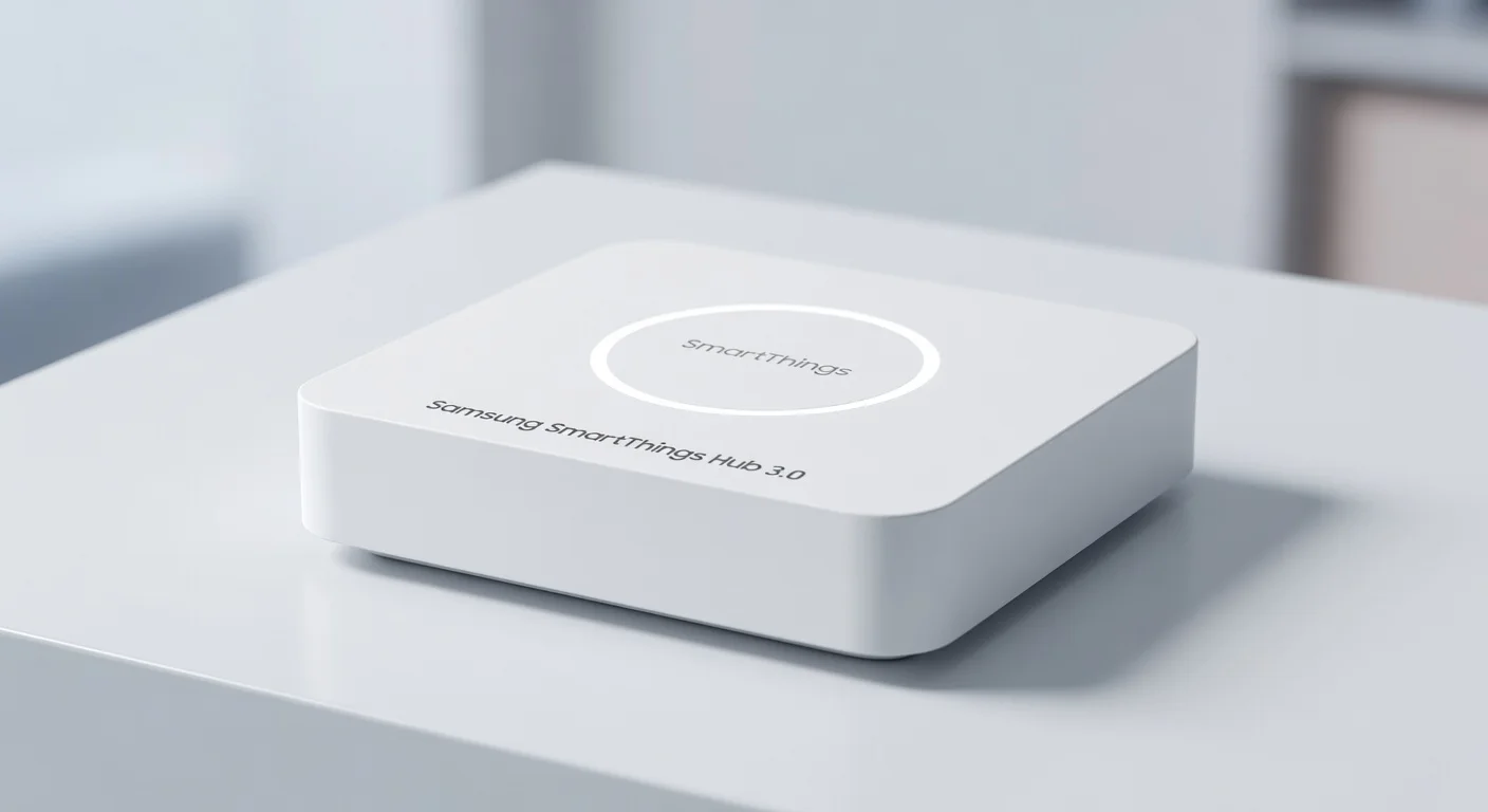 Samsung SmartThings Hub 3.0 - detail closeup Samsung SmartThings Hub 3.0 - detail closeup