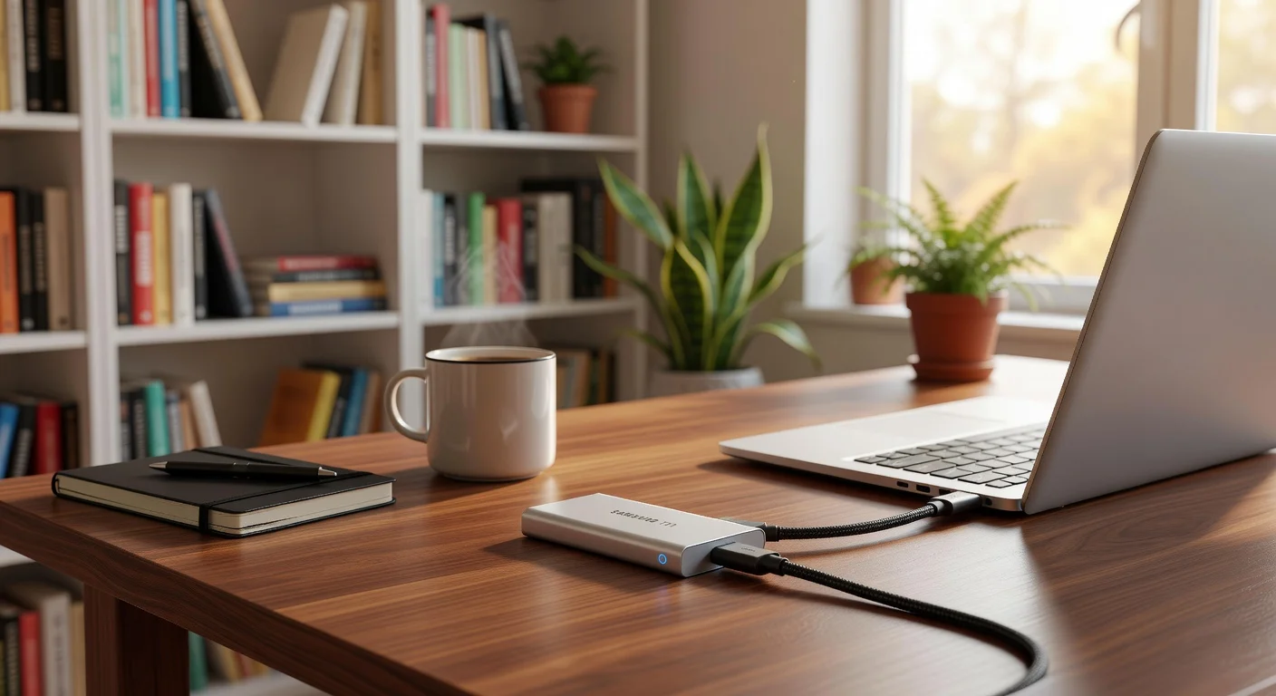 Samsung T11 Portable SSD - in-use shot