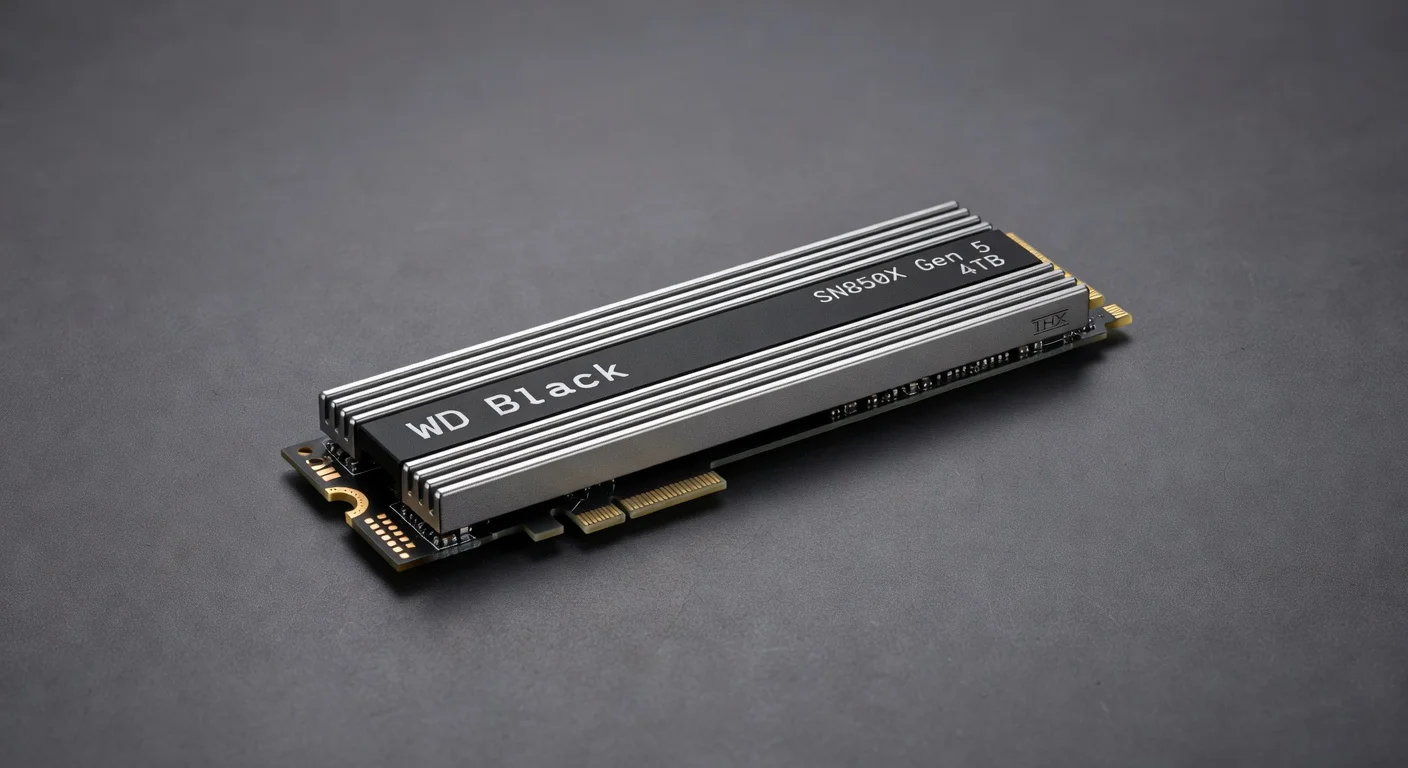 Western Digital Black SN850X 4TB Gen 5 SSD - side profile