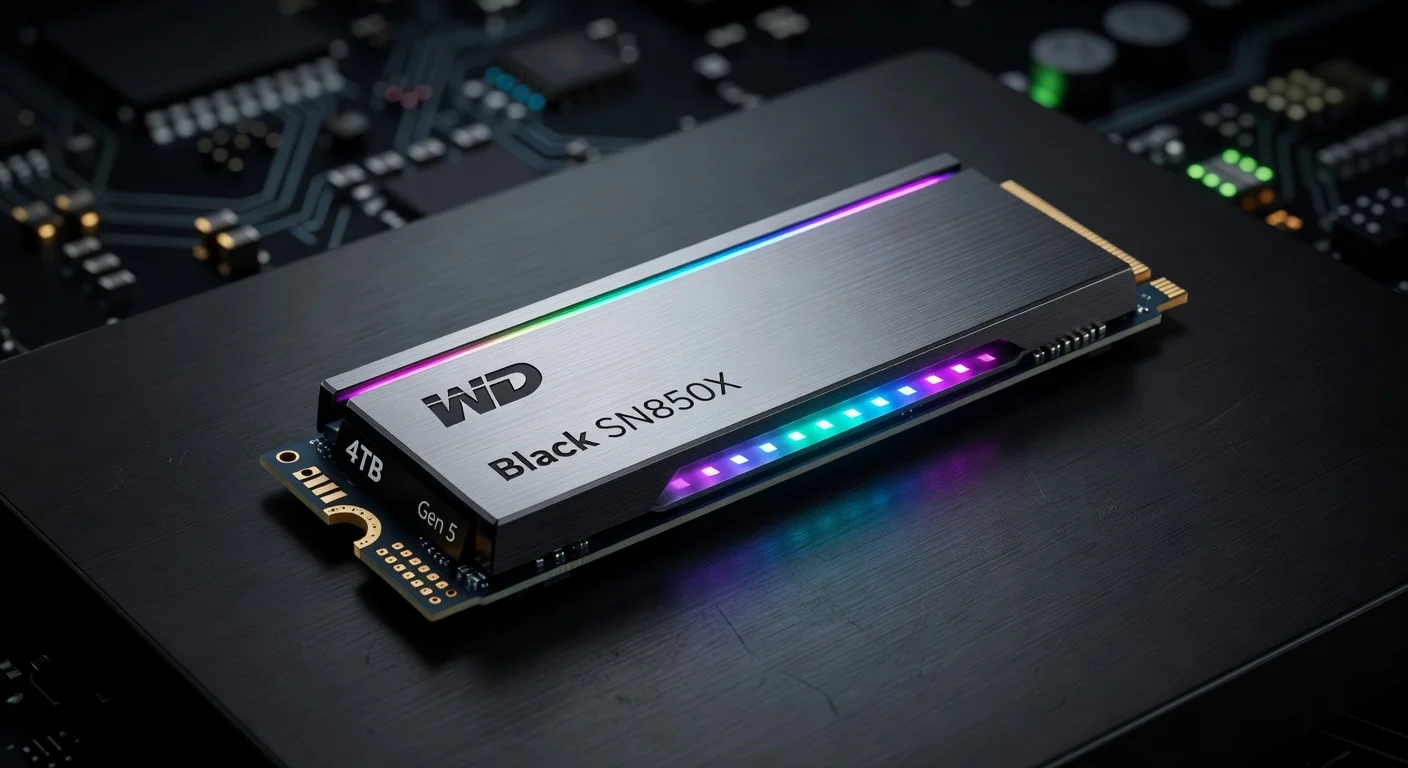 Western Digital Black SN850X 4TB Gen 5 SSD - detail closeup