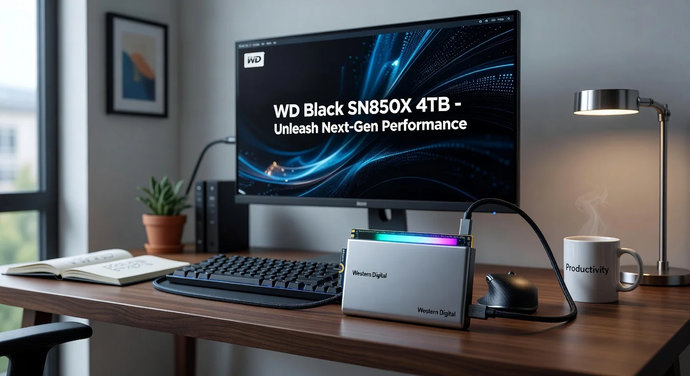 Western Digital Black SN850X 4TB Gen 5 SSD - detail closeup