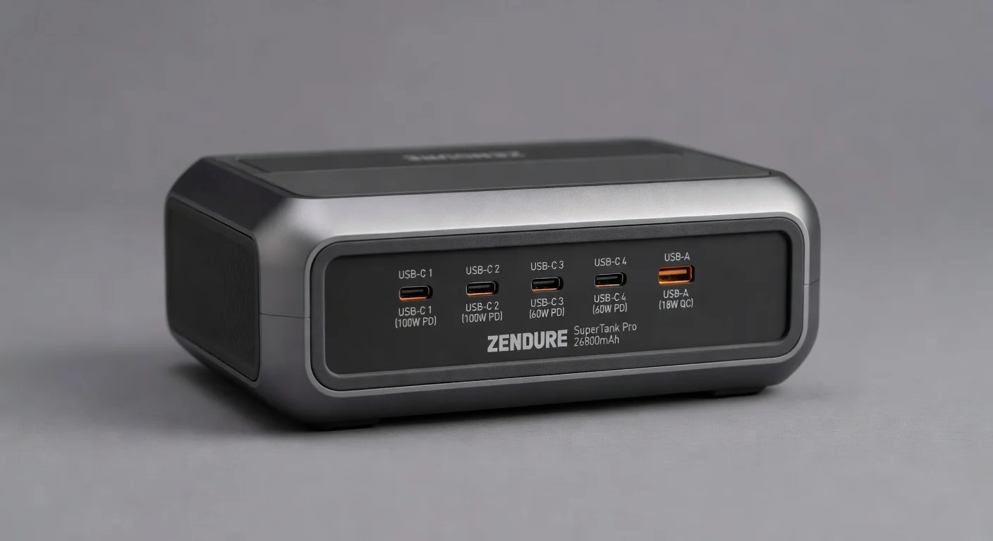 Zendure SuperTank Pro 26800mAh - detail closeup Zendure SuperTank Pro 26800mAh - detail closeup