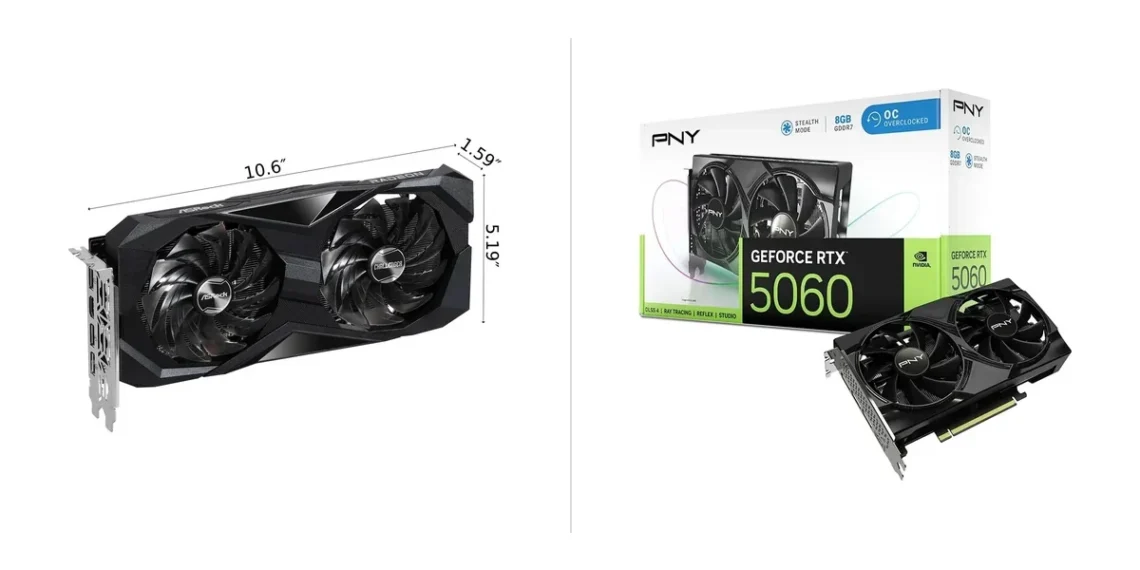 Comparison: ASRock Challenger Radeon RX 7600 OC vs. NVIDIA GeForce RTX 5060 — side-by-side comparison